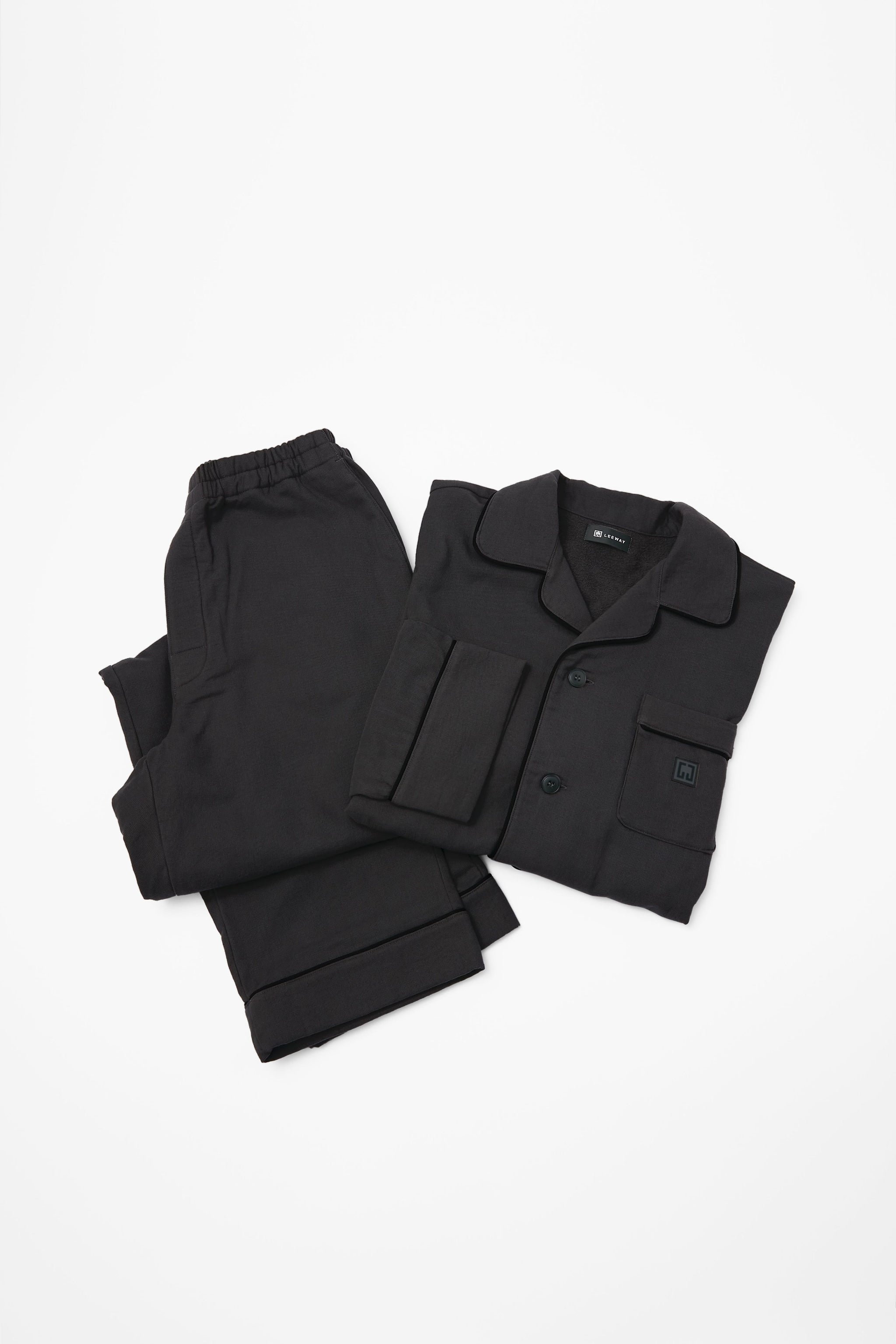 パイピングパジャマ 長袖シャツ(黒) – LEEWAY パイピングパジャマ 長袖シャツ(黒) – LEEWAY